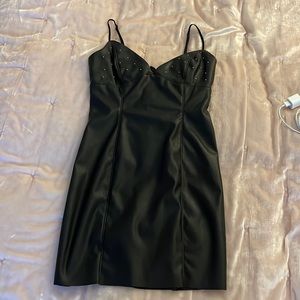 Studded leather dress